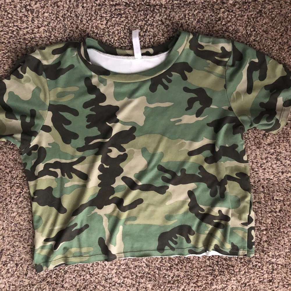 Camo crop top! 3 for $10!